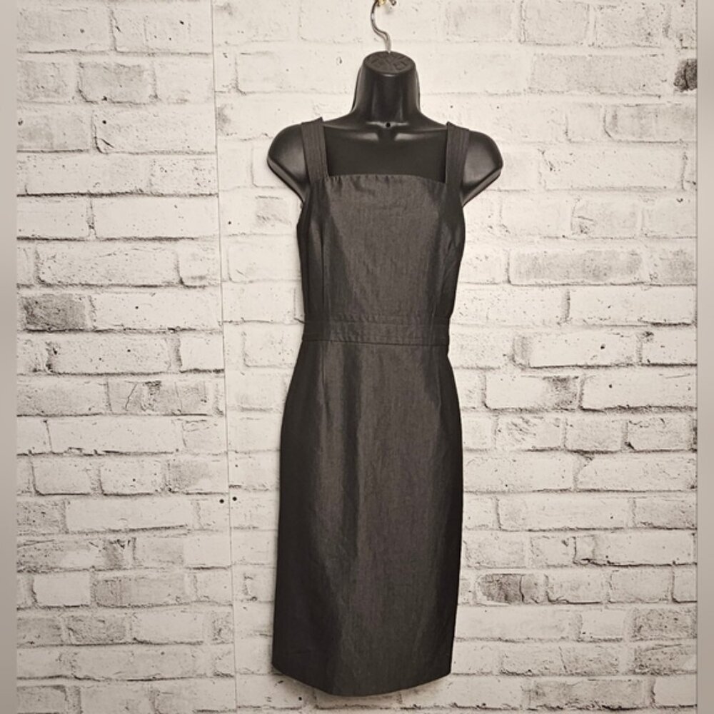 Jacob Gray Sheath Dress Sleeveless Office Career Midi Size 8